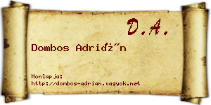 Dombos Adrián névjegykártya