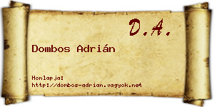 Dombos Adrián névjegykártya
